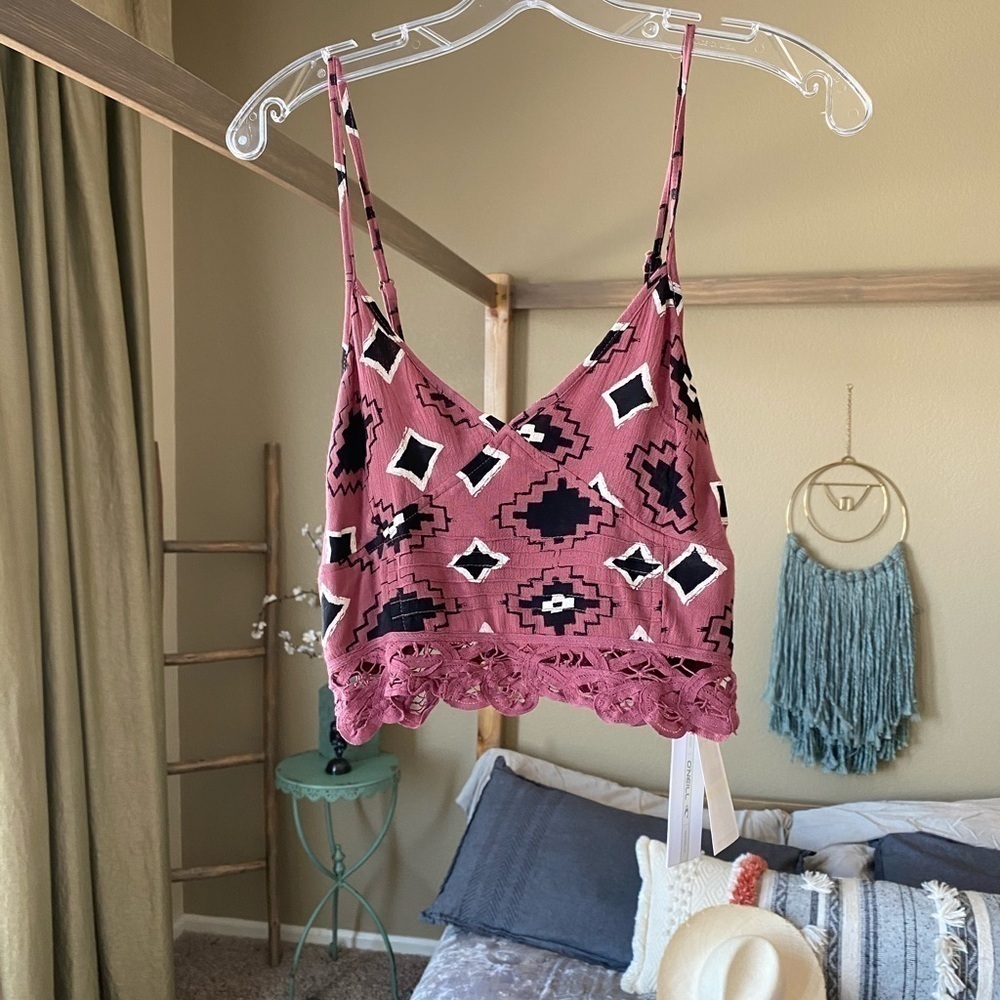 O’Neill/ Kristen Crop Top/ Tribal Boho Top